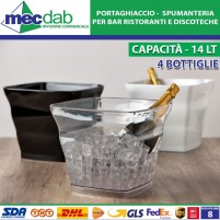 Spumantiera Porta Bottiglie SAN 14 LT Bianco Nero trasparente 33 x 33 x H 26 Cm