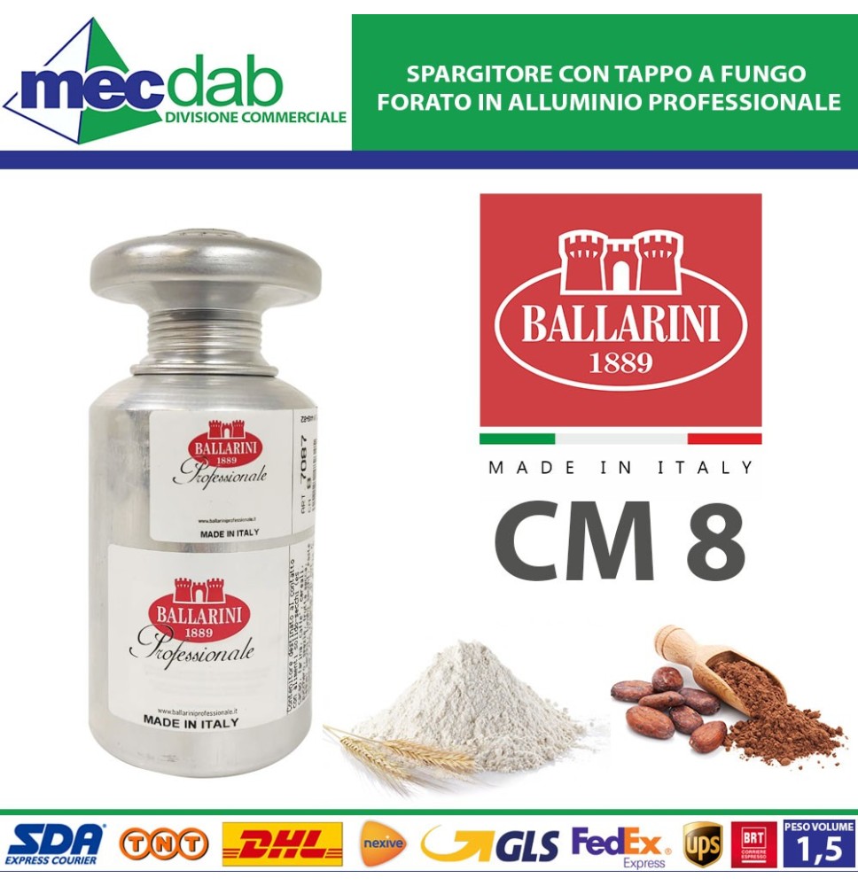 Spargitore Con Tappo A Fungo Forato In Alluminio Professionale Cm 8 Ballarini|26,90 €