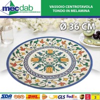 Vassoio Centrotavola Tondo In Melamina Ø 36 Cm Alhambra