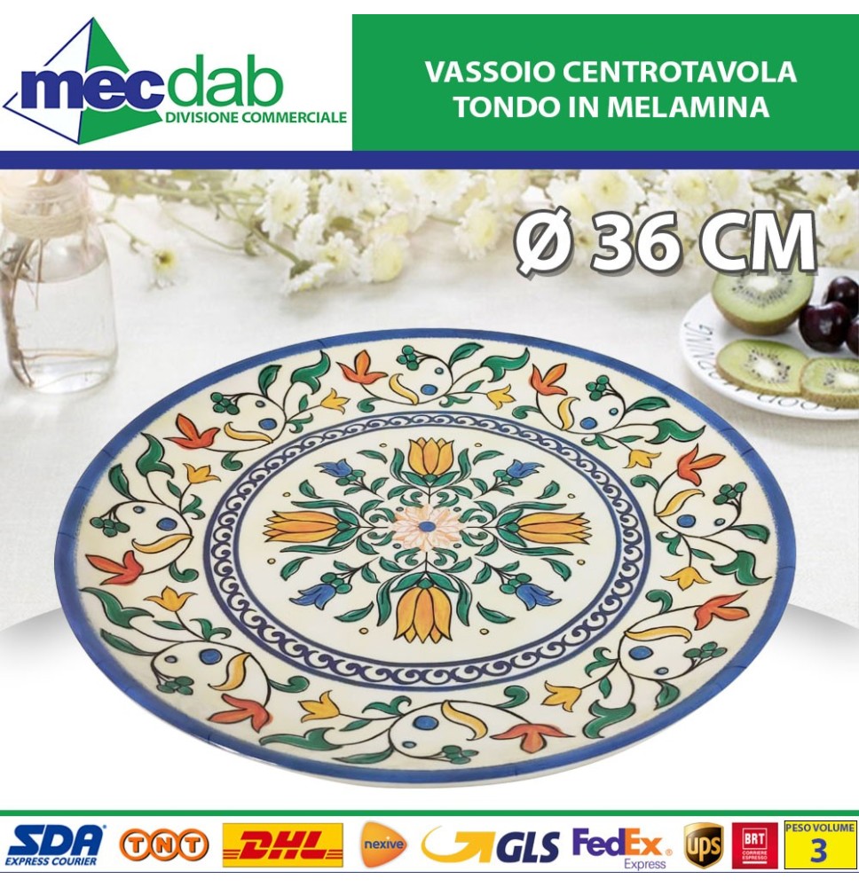 Vassoio Centrotavola Tondo In Melamina Ø 36 Cm Alhambra|27,00 €
