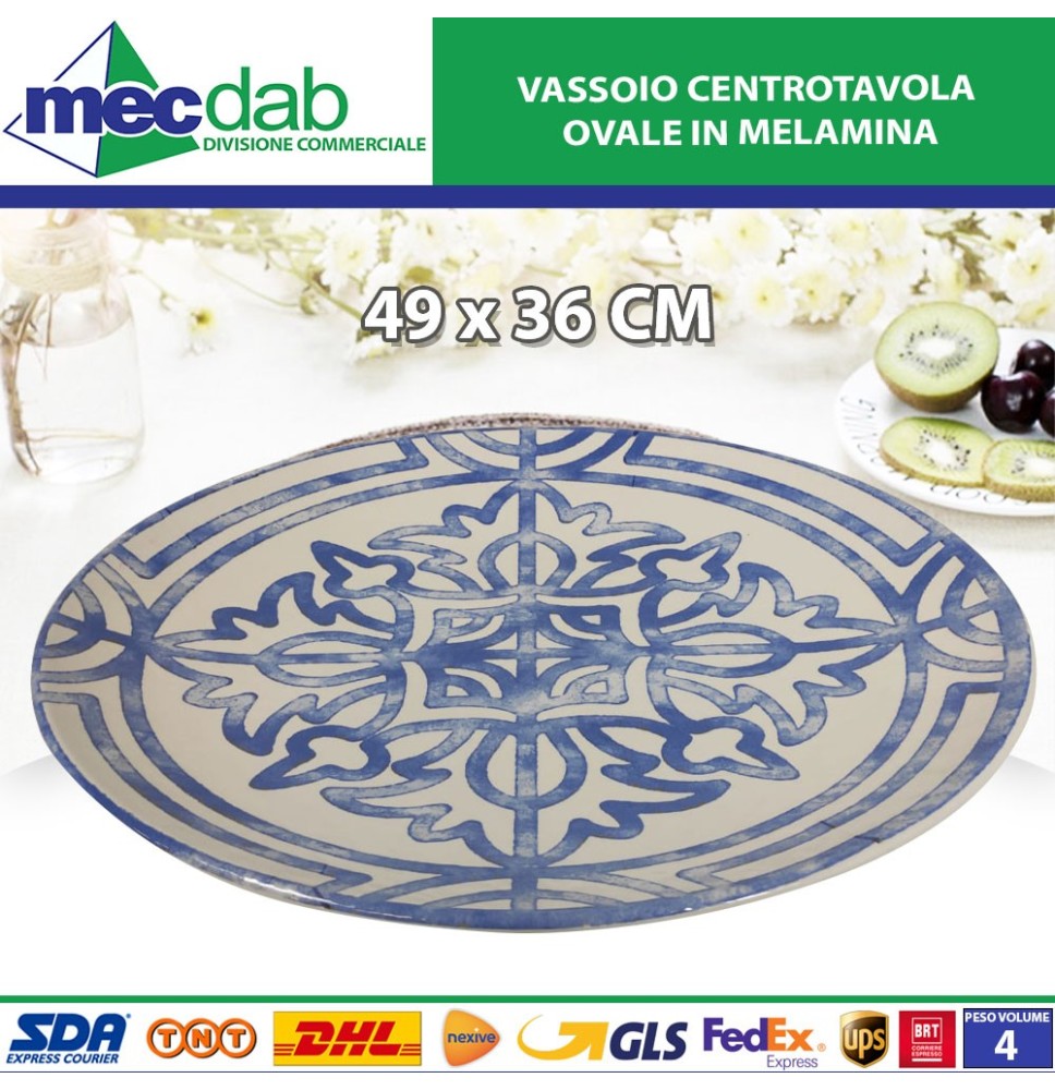Vassoio Centrotavola Ovale In Melamina 49 x 36 Cm Sevilla|53,00 €