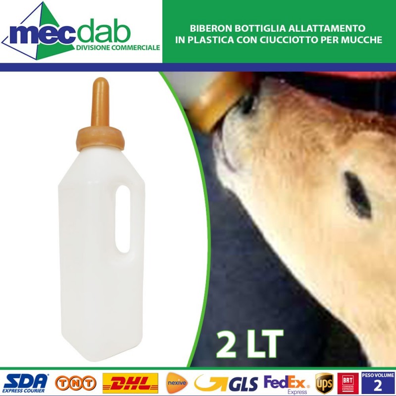 Biberon Bottiglia Allattamento In Plastica Con Ciucciotto Per Mucche 2 LT | Mec.Dab SRL | Generica - Senza MarcaCategorie |