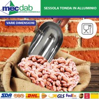 Sessola In Alluminio Tonda Per Legumi Secchi Grano Farina Ecc. Varie Dimensioni