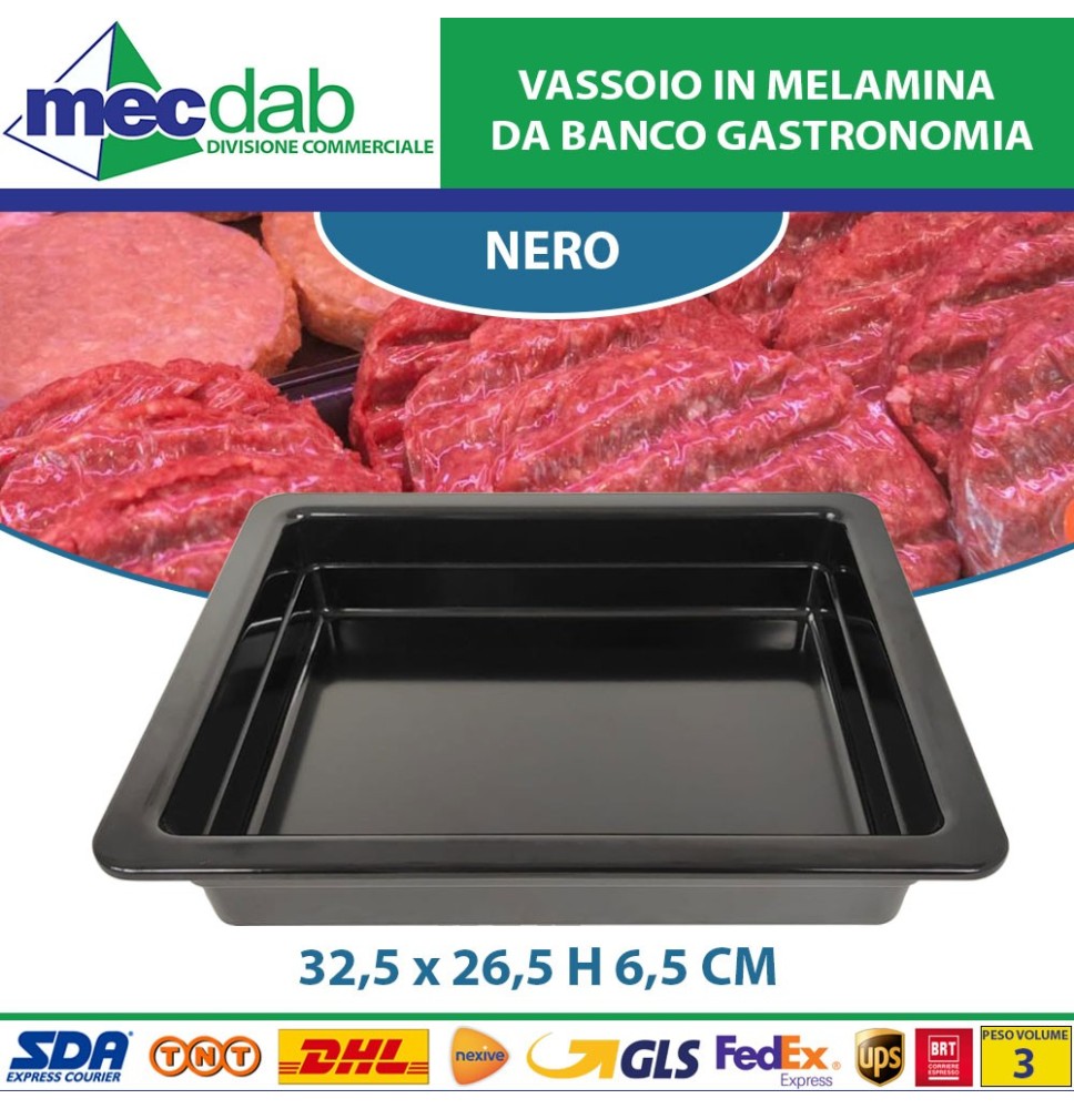 Vassoio In Melamina Da Banco Gastronomia 32,5 x 26,5 H 6,5 Cm Vari Colori|26,00 €