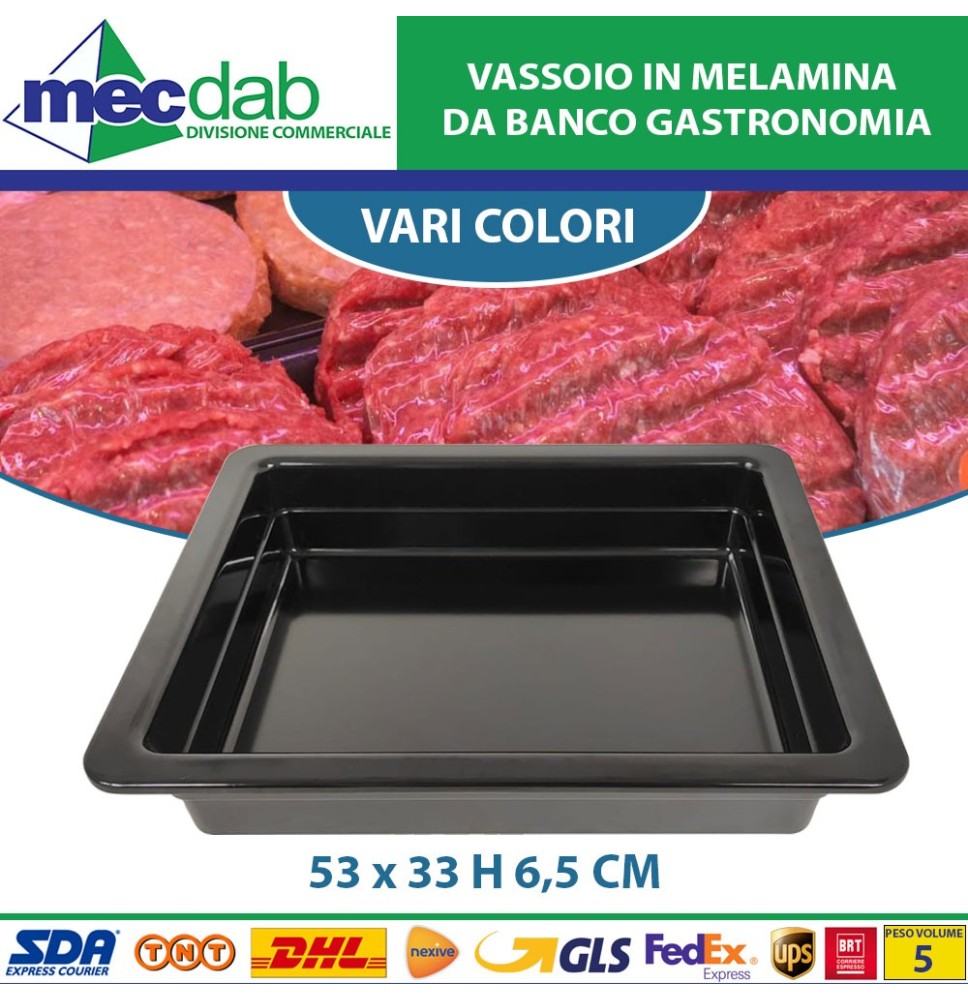 Vassoio In Melamina Da Banco Gastronomia 53 x 33 H 6,5 Cm Vari Colori|38,00 €