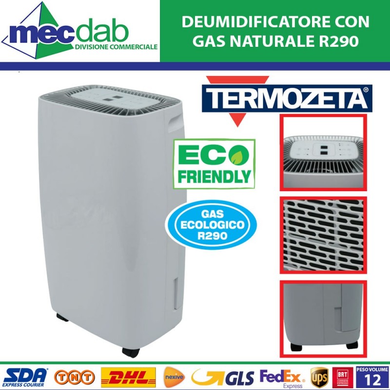 Deumidificatore Ecologico Con Gas Naturale R290 10LT 205W Termozeta TZDEU10L|Termozeta