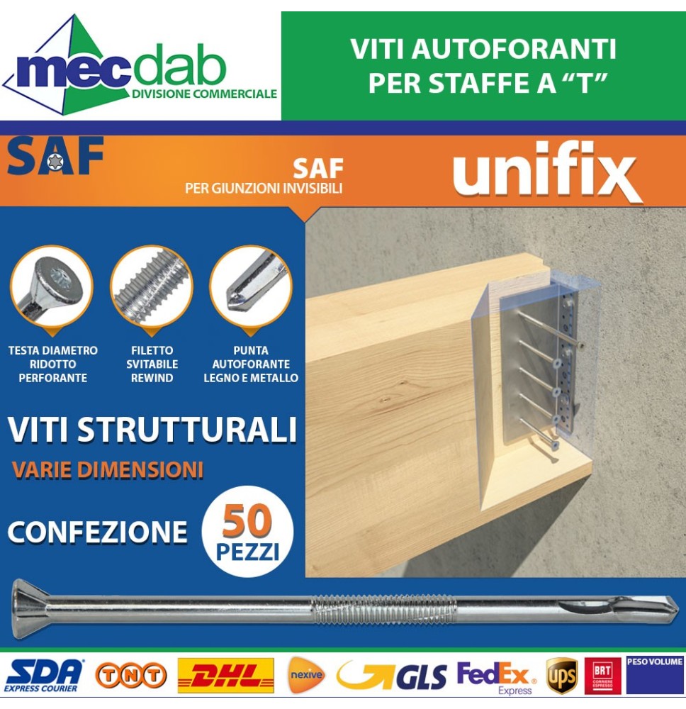 Viti Autoforanti Zincate Per Fissaggio Di Travi In Legno Su Staffe Metalliche Varie Misure|82,00 €