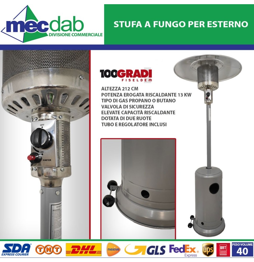 Stufa a Fungo per Esterno Negozi Giardini H 212 Cm 13 KW 100GRADI|180,00 € Stufa a Fungo per Esterno Negozi Giardini H 212 Cm 13 KW 100GRADI|180,00 €