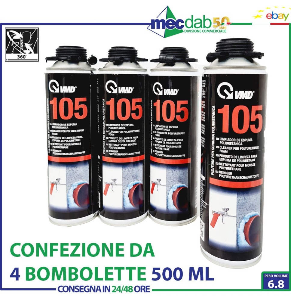 Pulitore Schiuma Poliuretanica Per Pistola Spray Elimina Residui VDM 105|22,30 €