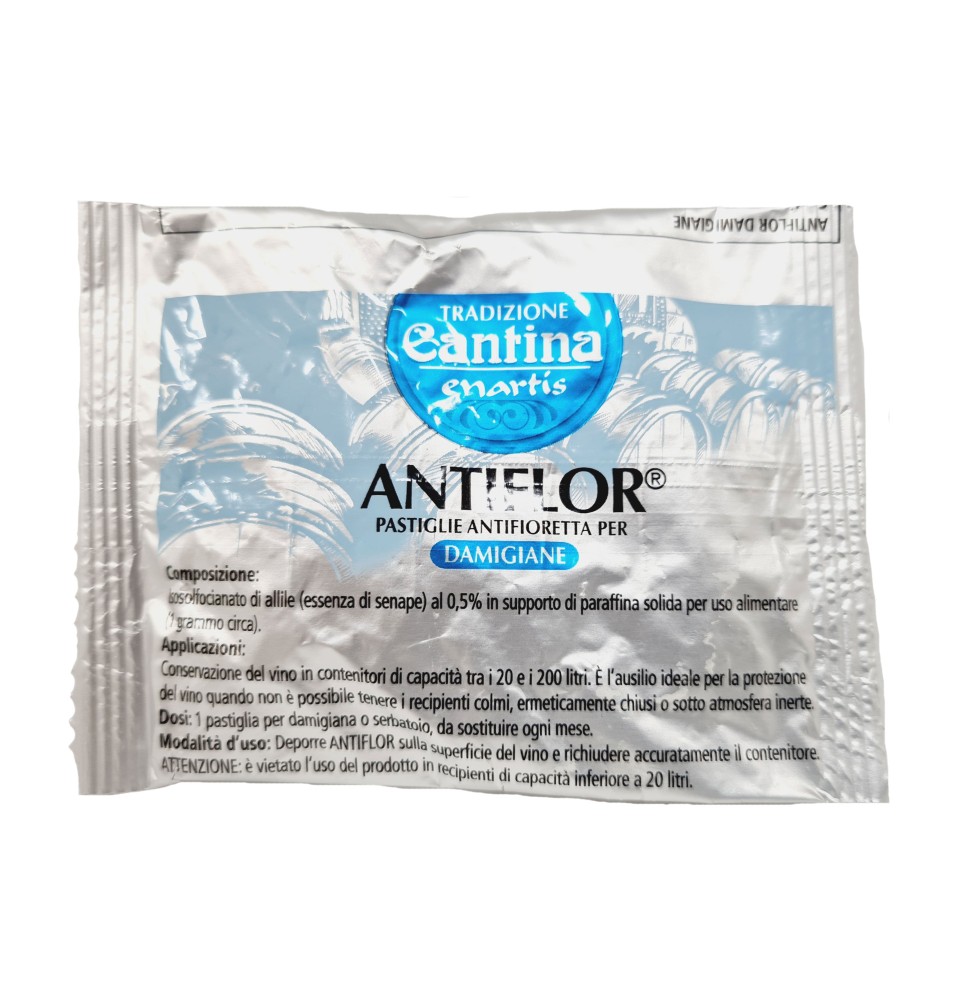 Pastiglia Antifioretta Per Vasche  Damigiane e Fusti Vino 20 Gr - Antiflor Enartis|2,10 €