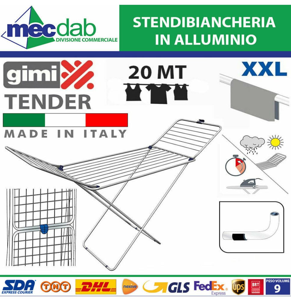 Stendibiancheria in Alluminio Gimi Tender 20 Metri Di Stesura|26,00 €