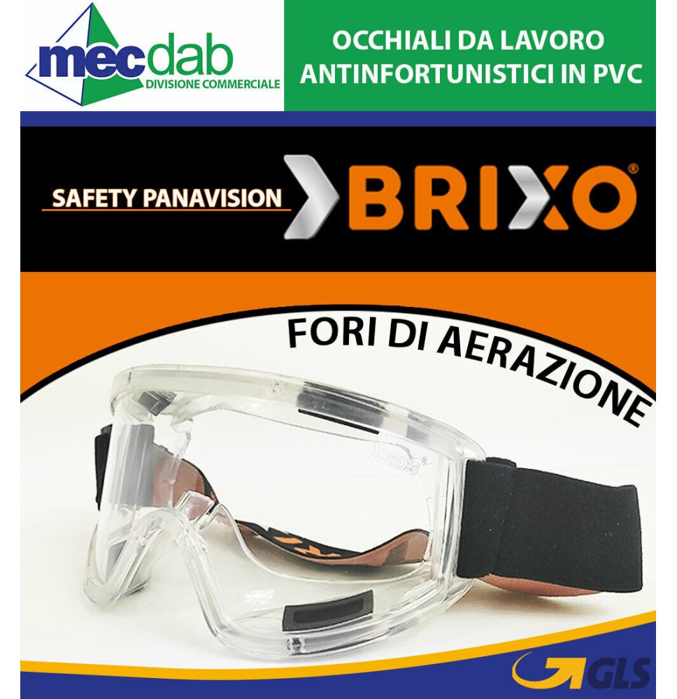 Occhiali Da Lavoro Antinfortunistici in PVC Safety Panavision Brixo|10,99 €