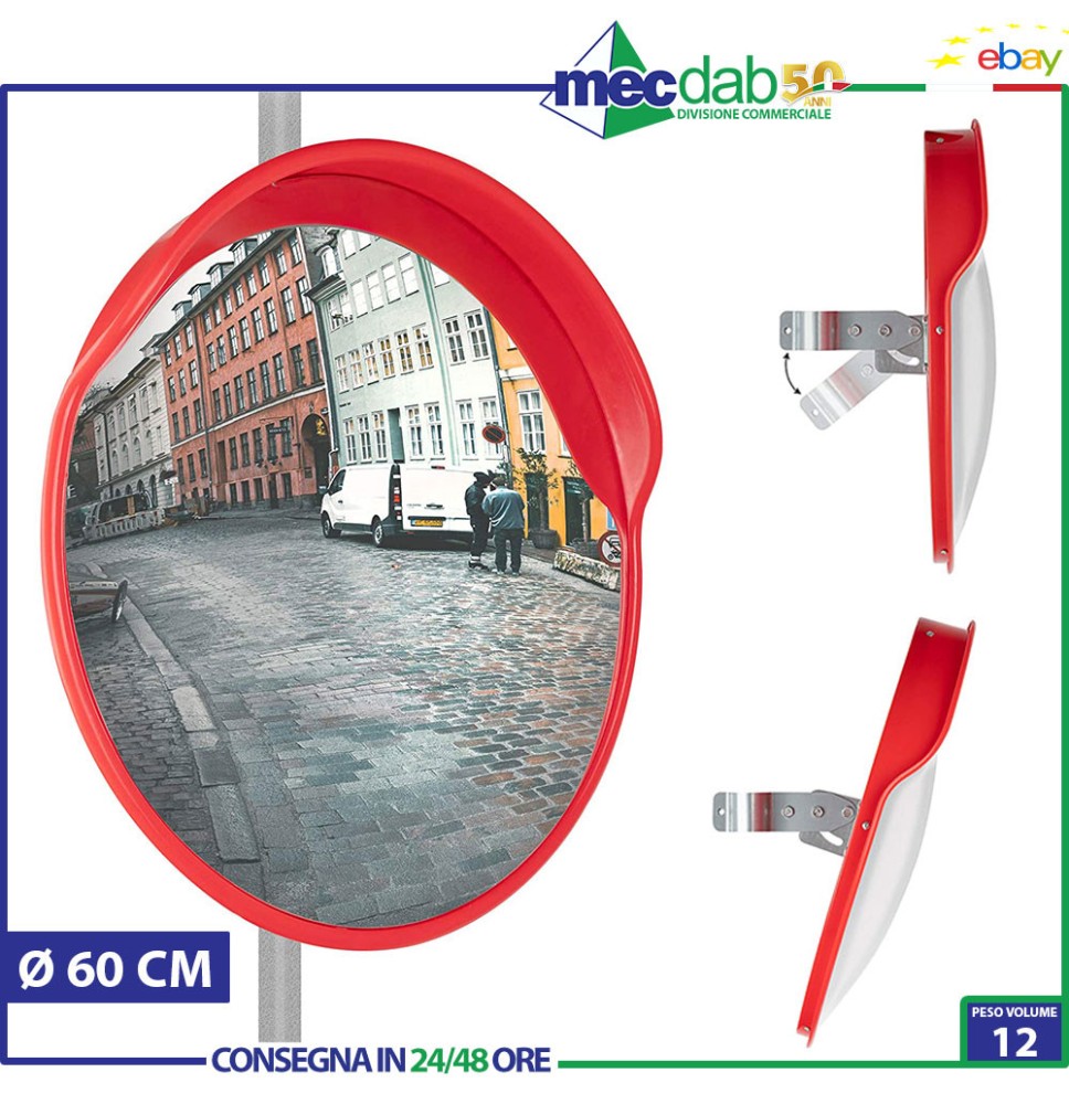 Specchio Parabolico Stradale In Policarbonato Per Paletti Di Ferro Vari Ø|68,99 €
