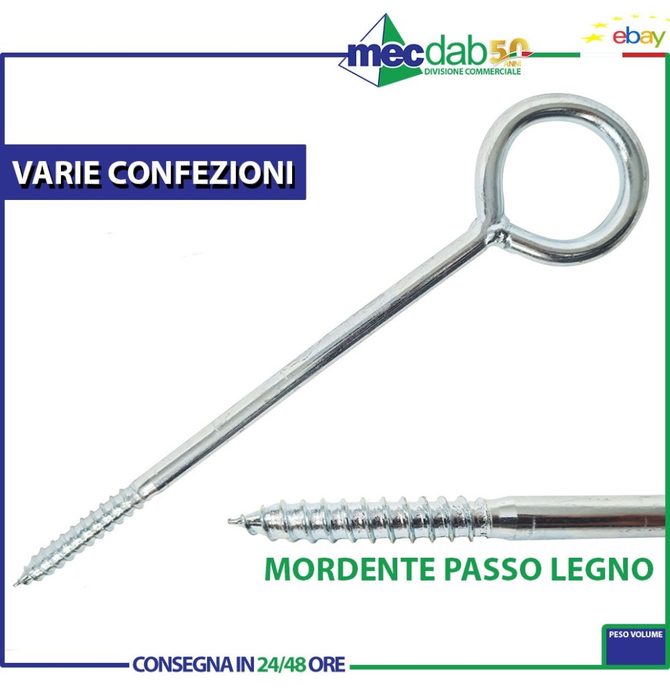 Vite Occhiellata In Acciaio Zincato Per Ponteggi e Impalcature Nobex|3,70 €
