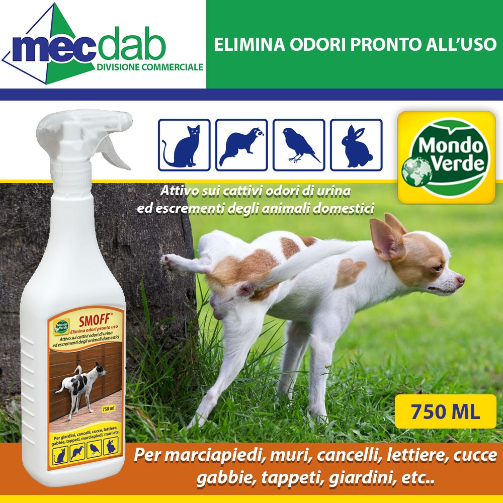 Elimina Odori Urina e Cacca Cani e Gatti Spray Pronto all'uso 750ML Mondo  Verde